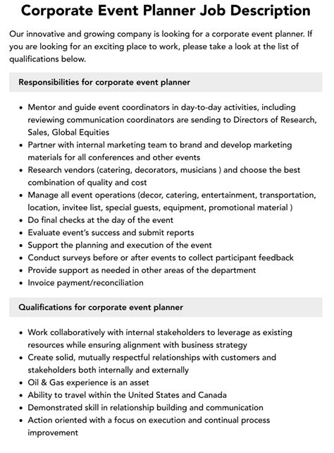 corporate event planning careers