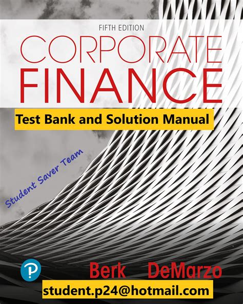 corporate finance berk demarzo data case solutions pdf Kindle Editon