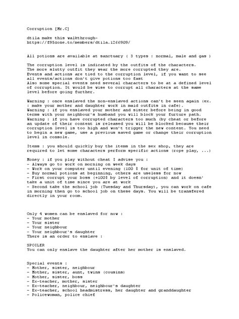 Corruption Mr C Walkthrough