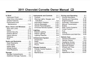 corvette owners manual 2011 Kindle Editon