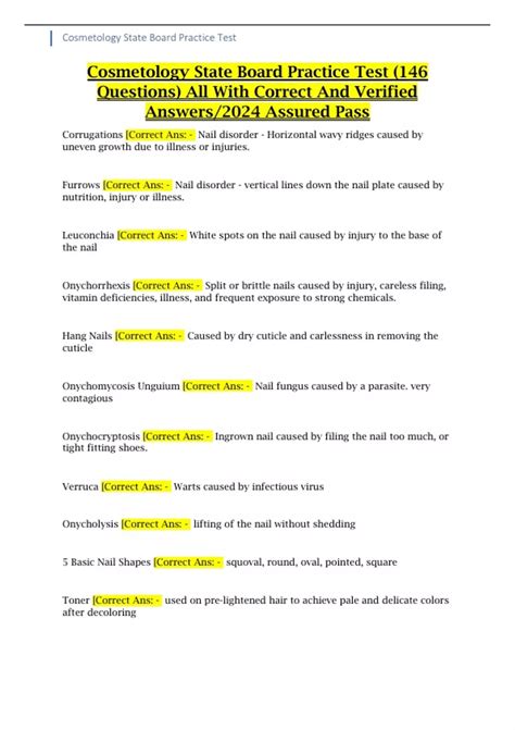 cosmetology state board test Kindle Editon