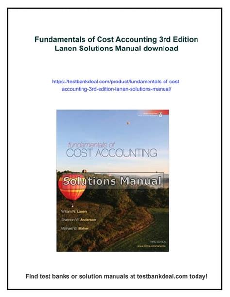 cost accounting 3rd edition solutions Reader