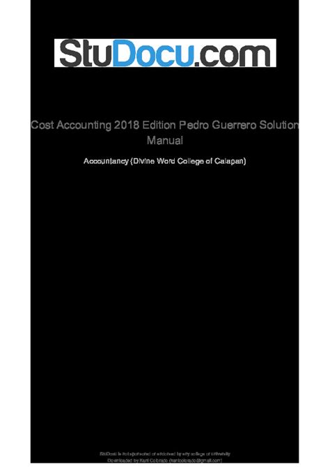 cost accounting solution manual guerrero Kindle Editon