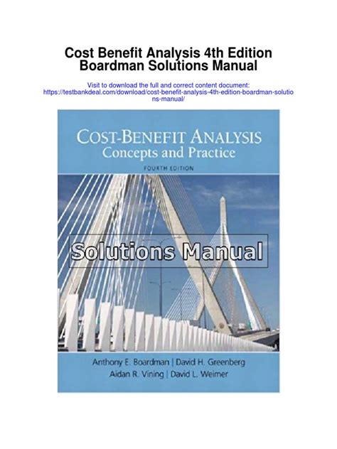 cost benefit analysis boardman solutions PDF