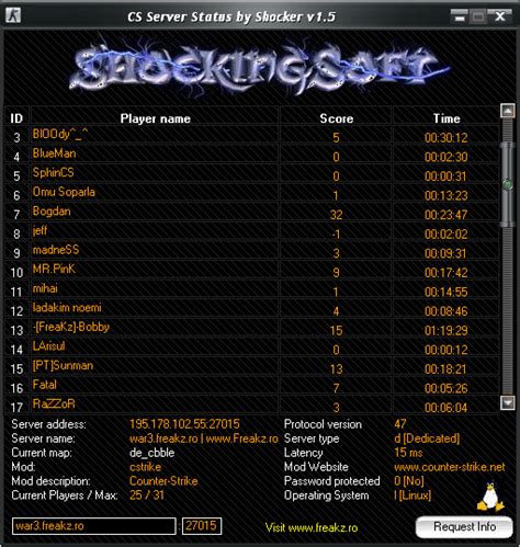 counter strike server status