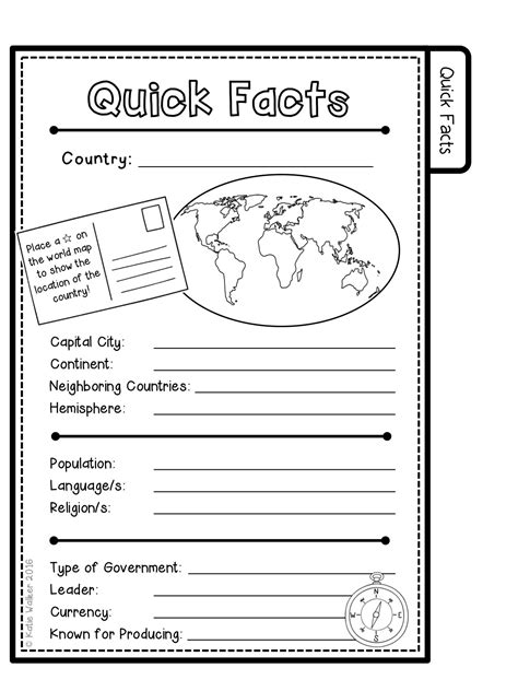 country report template 5th grade PDF