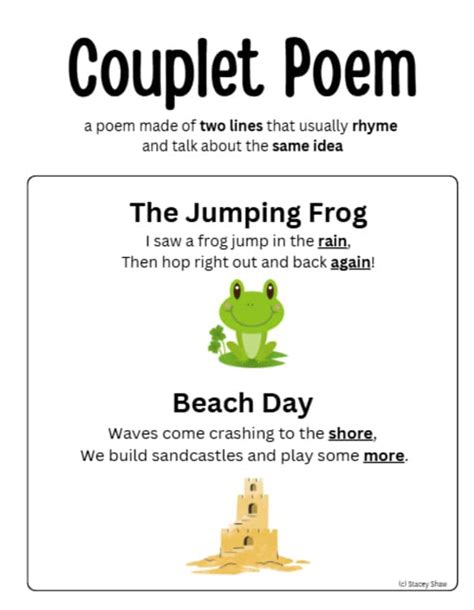 couplet poems examples 8th grade Kindle Editon