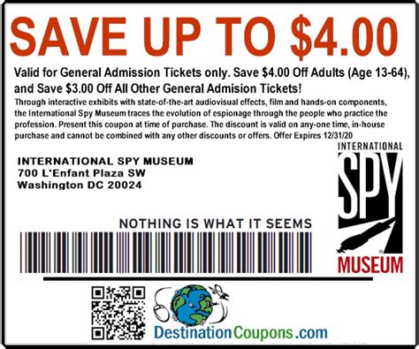 coupon code for spy museum in washington dc