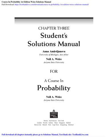 course probability weiss solution manual Doc