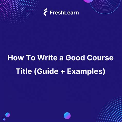 course title examples