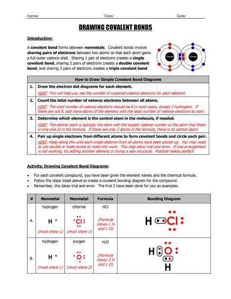 covalent bond practice answers PDF