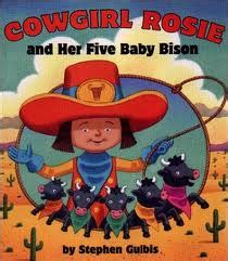 cowgirl rosie and her five baby bison Doc