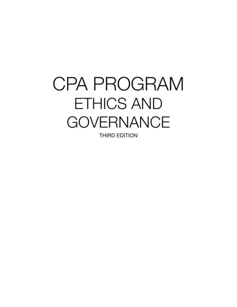 cpa ethics and governance Kindle Editon