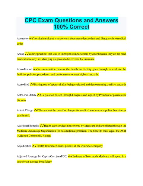 cpc exam questions and answers Doc