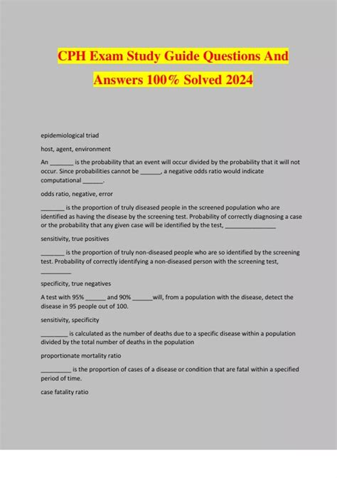 cph exam study guide pdf Epub