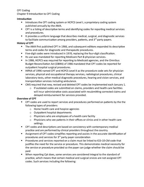 cpt chapter wise notes PDF