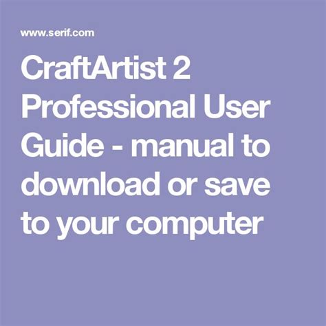 craft artist user guide free Doc