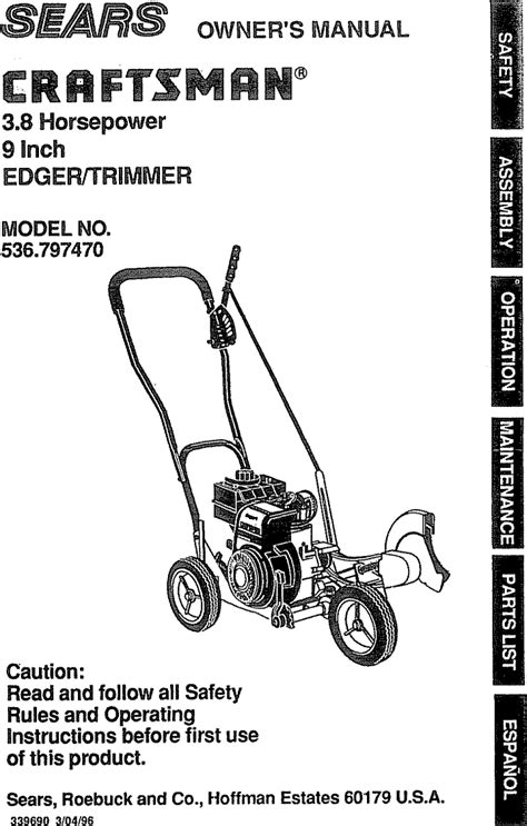 craftsman gas edger manual PDF