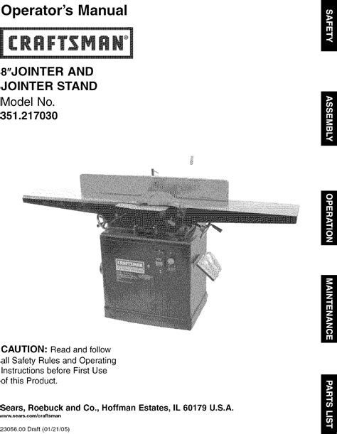 craftsman jointer manual Kindle Editon