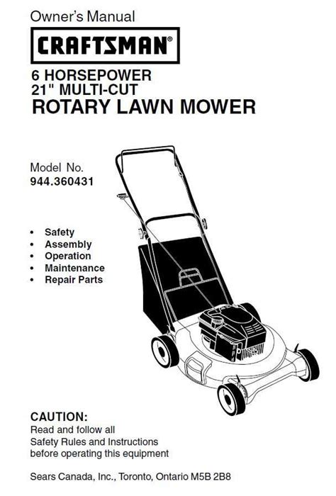 craftsman lawn mower model 944 parts Doc