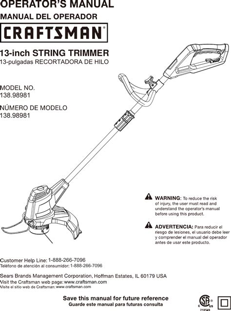 craftsman line trimmer manual Reader