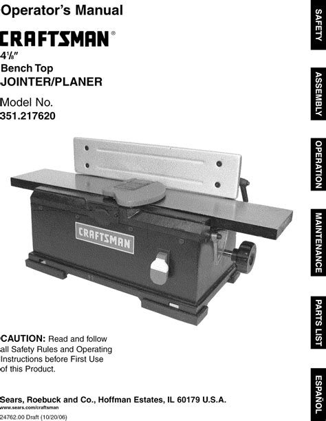 craftsman planer user manual Doc