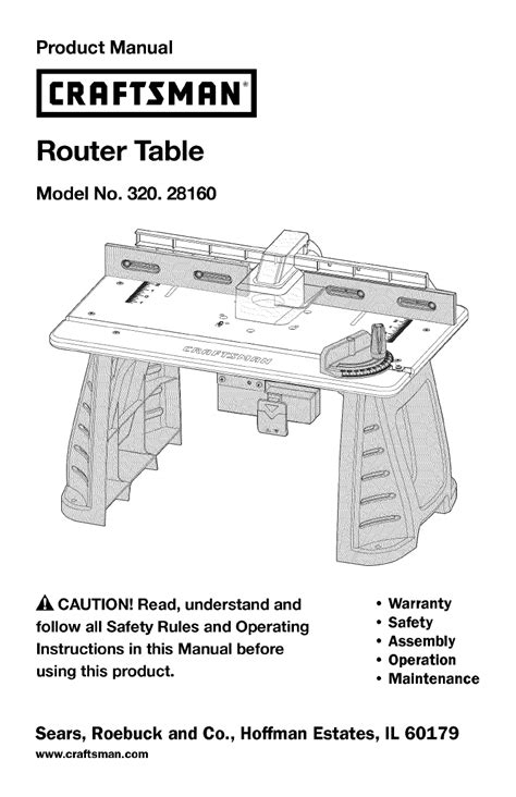 craftsman router table instruction manual PDF