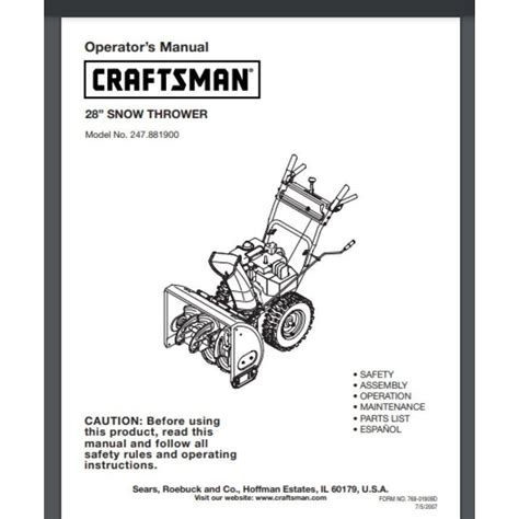 craftsman snow blower manual Epub
