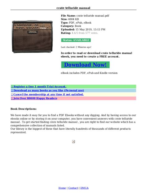 crate telluride owners manual Kindle Editon