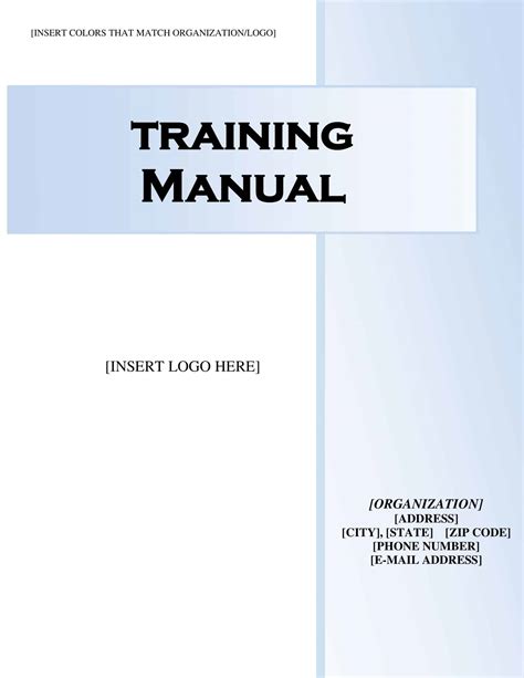 create a training manual template word 2007 Epub