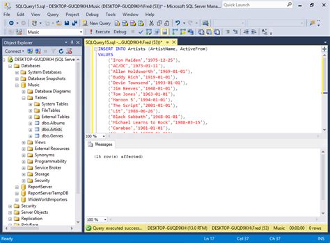 create table and insert data sql