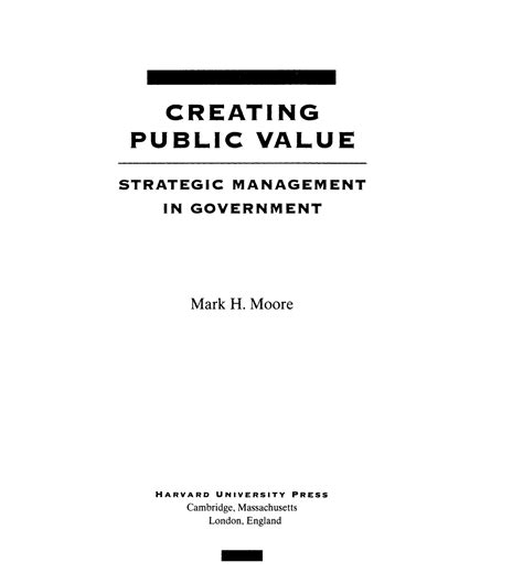 creating public value strategic management in government Reader