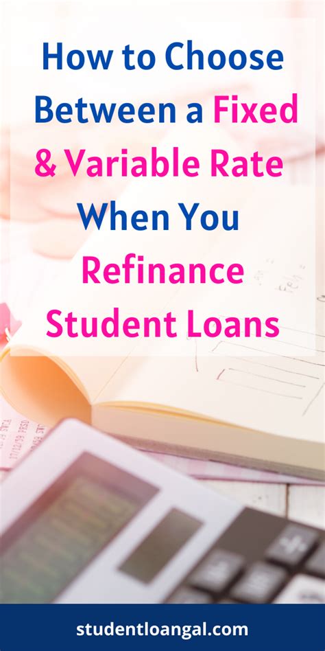 Chart comparing fixed and variable interest rates for student loans