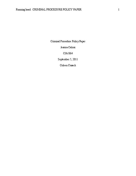 criminal procedure policy paper PDF