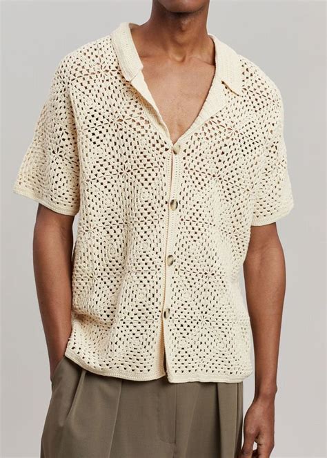 crochet button up shirt