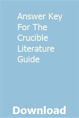 crucible literature guide answer key PDF