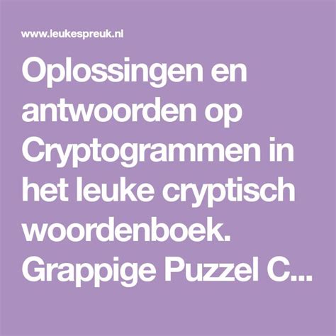 cryptogrammen woordenboek online Epub