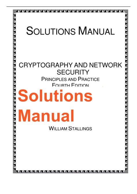 cryptography and network security solution manual Kindle Editon