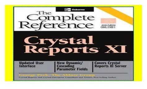 crystal reports xi the complete reference osborne complete reference series PDF