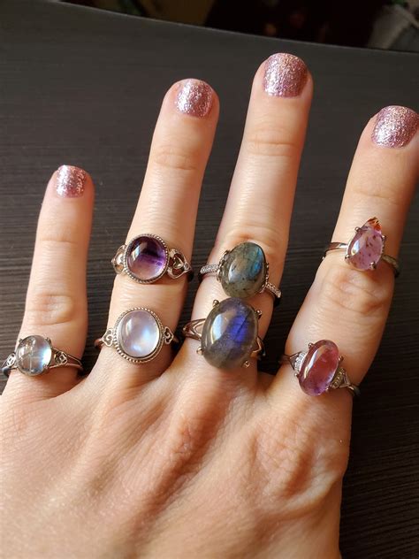 crystal stone rings