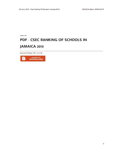 csec-ranking-of-schools-in-jamaica-2013 Ebook Doc