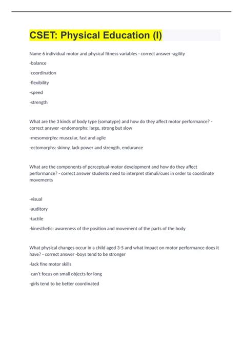 cset physical education study guide Reader