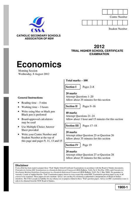 cssa trial papers 2012 economics Doc