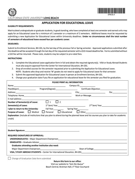 csulb educational leave