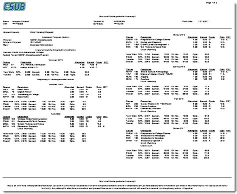 csun unofficial transcripts