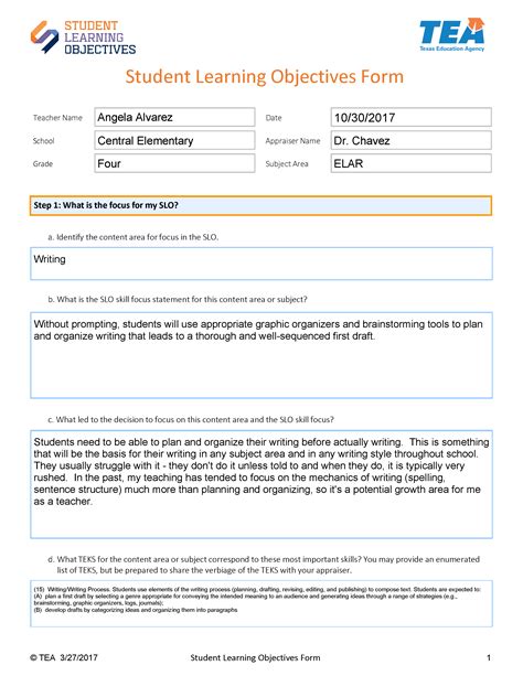 ct sample slo for elementary principals Reader