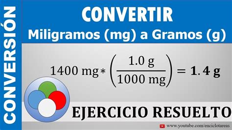 cuantos miligramos hay en un gramo