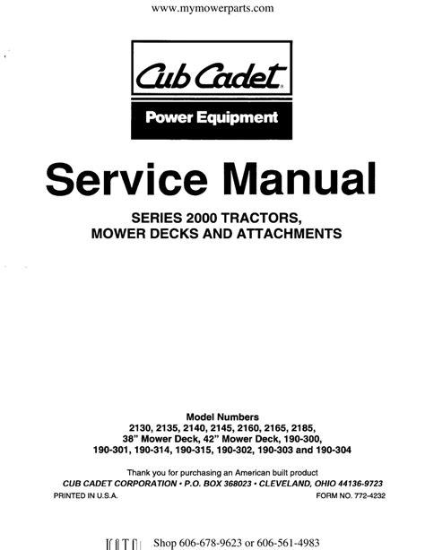 cub cadet 2130 service manualmanual tips PDF