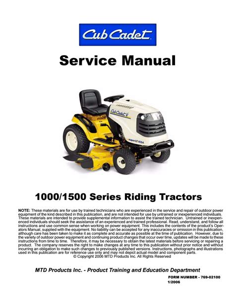 cub cadet lawn tractor service manual Epub