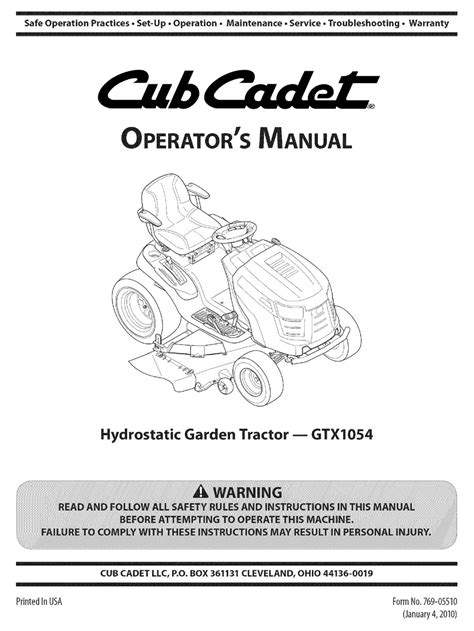 cub cadet model 1045 manual Kindle Editon